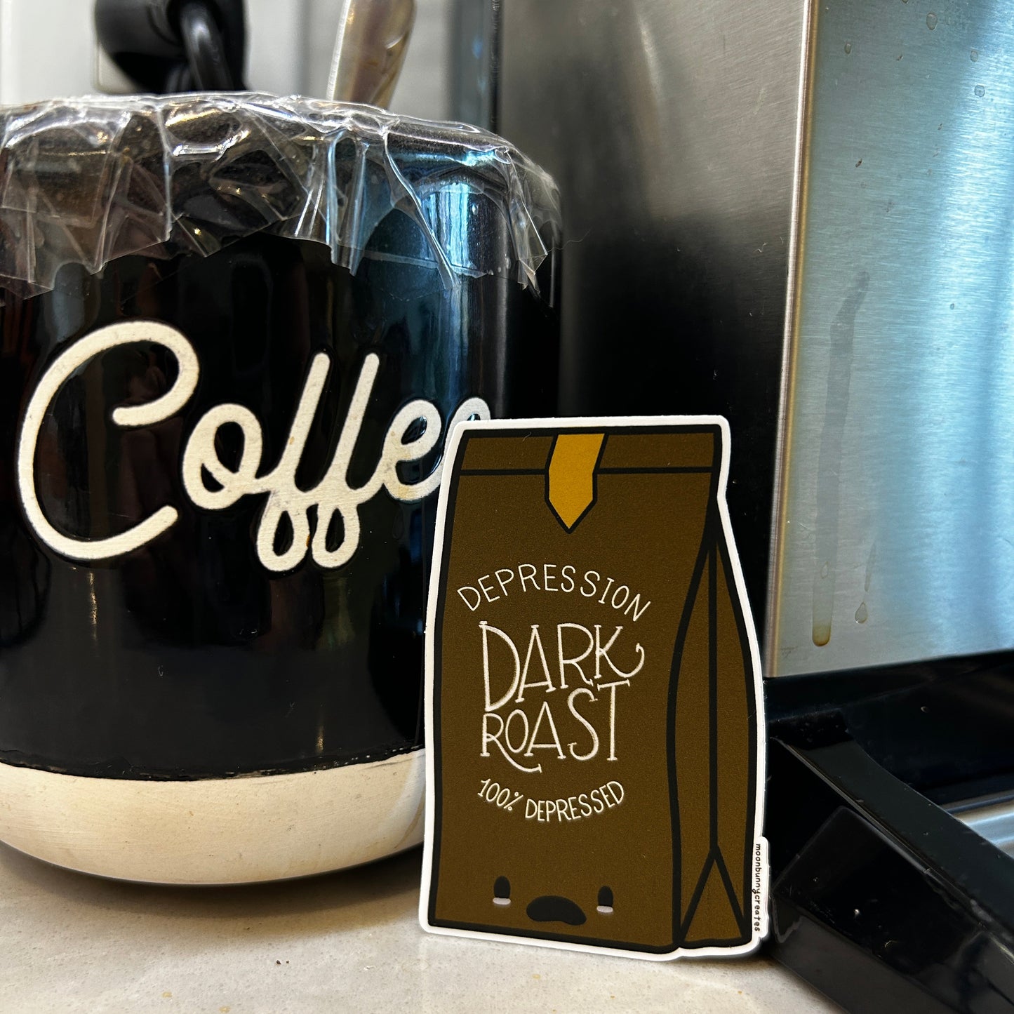 Depression Dark Roast Sticker